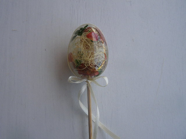 zápich - vejce duté - sisal a sušené květy