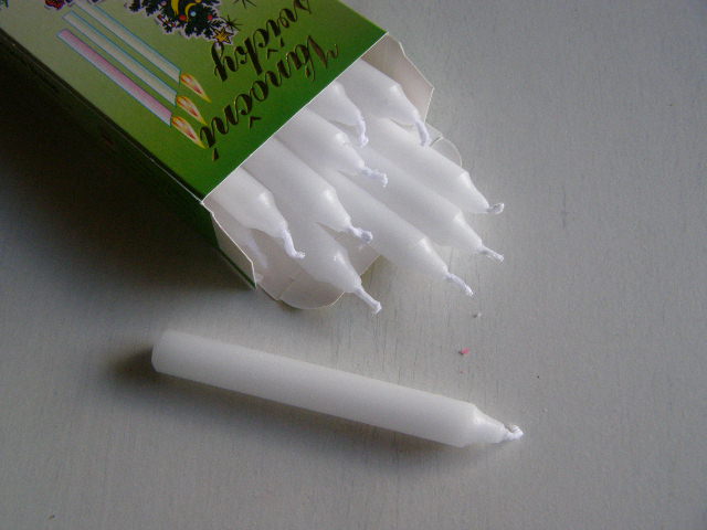 svíčky vánoční stromkové 12 ks - bílé