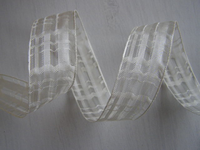 monofilová stuha - 25 mm - kostka šampaň