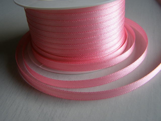 saténová stuha 5 mm - balení 20 m - růžová světlá 602