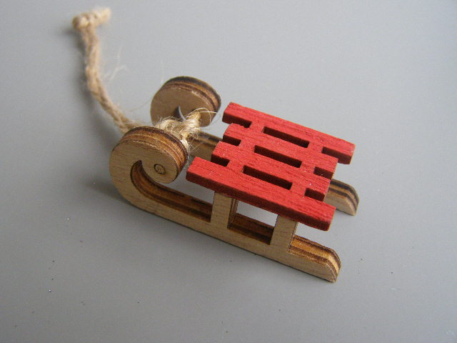 sáňky mini - 5 cm - červené