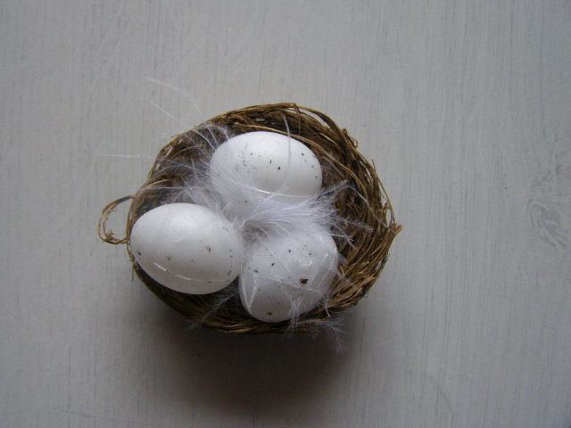 hnízdečko se třemi vajíčky - hnědé