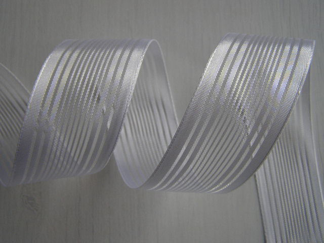 monofil - 40 mm - proužky - bílá