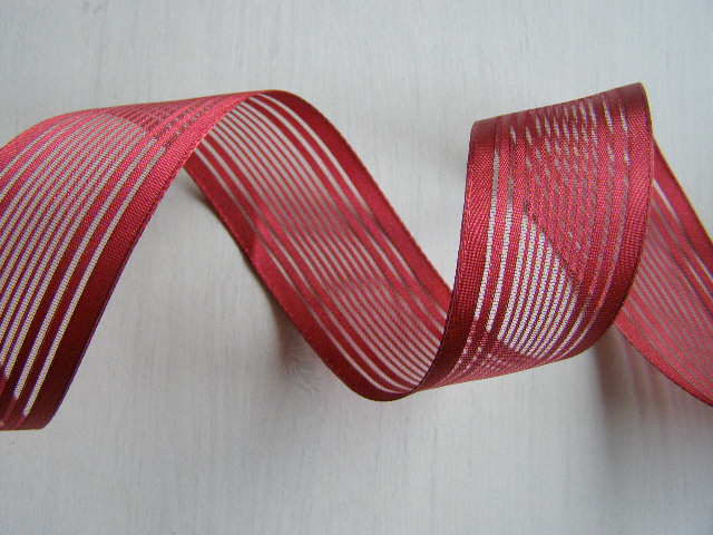 monofil - 40 mm - proužky - bordó