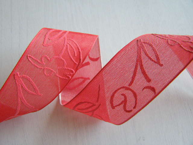 monofil - plastické kytky - červené