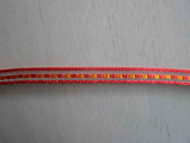 monofil s dekorem - 6 mm - červenooranžová - 1 m