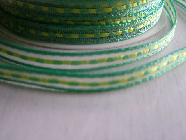 monofil s dekorem - 6 mm - zelenožlutá - 1 m