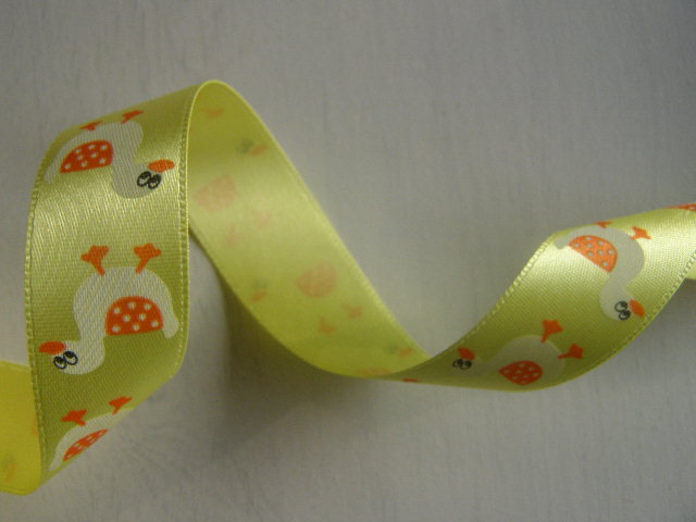 saténová 24 mm - kachničky - žlutá