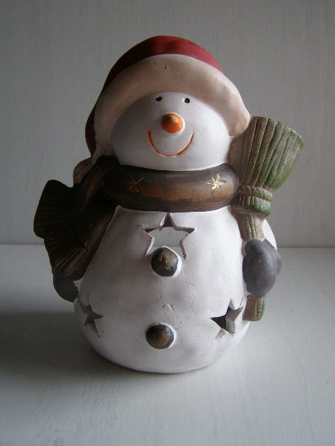 sněhulák na svíčku - červený