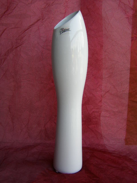 váza kulatá nahoře baňatá - bílá 36 cm