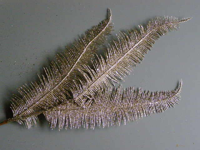 kapradí glitrové - 3 dlouhé listy - zlaté