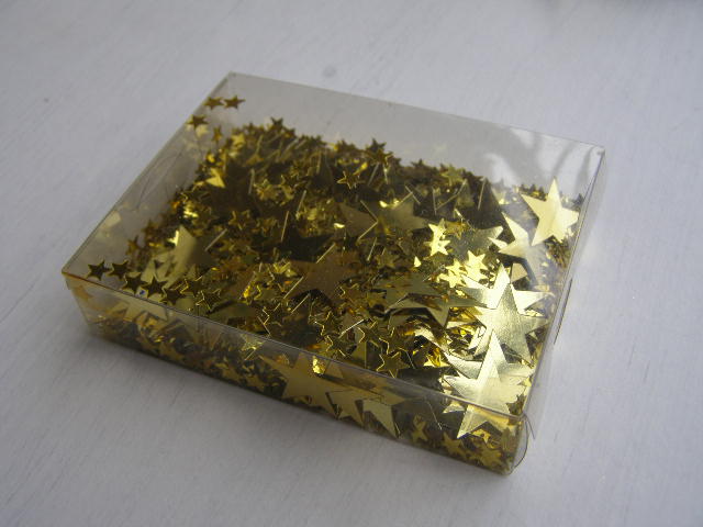 hvězdičky mix velikostí fólie - zlaté