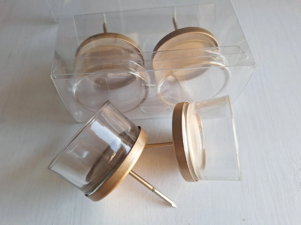 Bodec se skleněným kalíškem - 4 kusy zlatá matná 