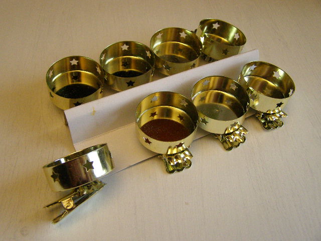 kalíšek na čajovou svíčku s klipsnou - 1 ks - zlatá