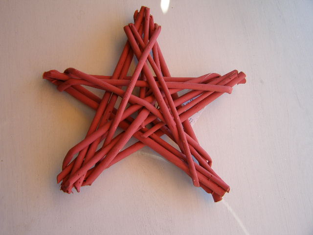 hvězda pletená hrubá - 25 cm - červená