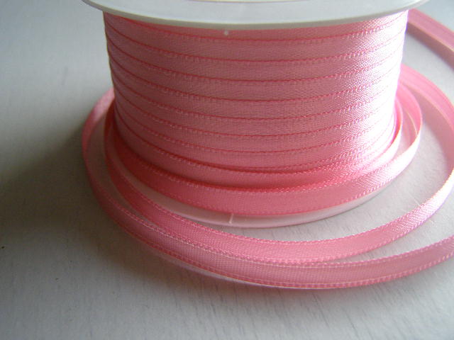 saténová stuha 5 mm - balení 20 m - růžová světlá 602