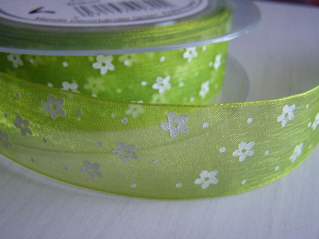 monofil - 25 mm - jemné kytičky - zelená