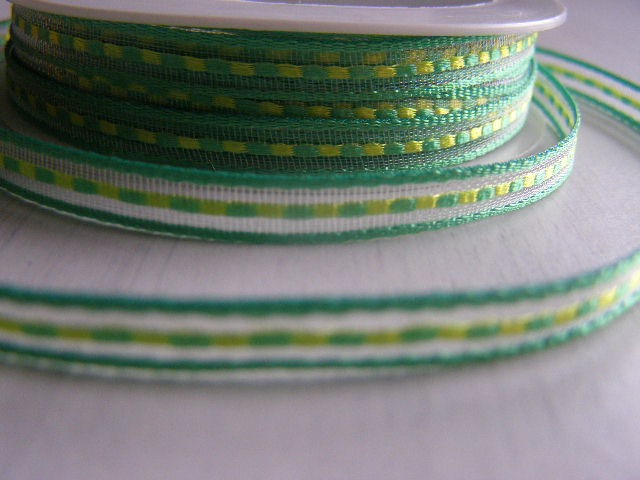 monofil s dekorem - 6 mm - zelenožlutá - 1 m