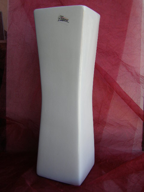 váza hranatá - bílá 35 cm