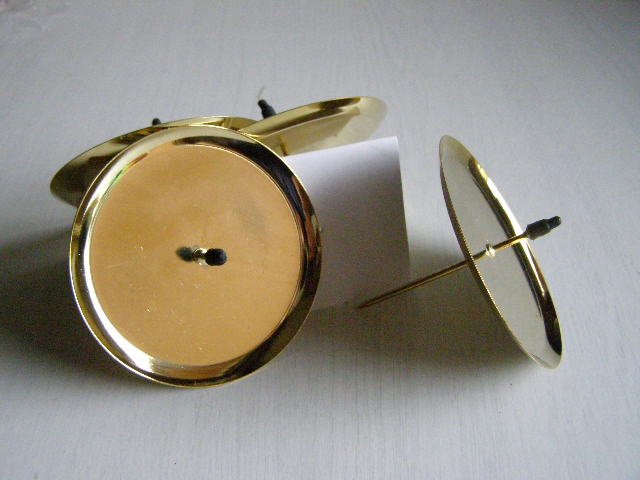 bodec plochý velký - 7,5 cm - zlatý 4 ks