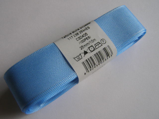taftová stuha 25 mm - modrá světlá 405 - 1 m