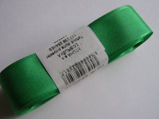 taftová stuha 25 mm - zelená střední 309 - 1 m