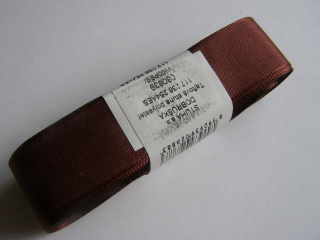 taftová stuha 25 mm - tmavohnědá 639 - 1 m