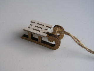 sáňky mini - 5 cm - bílé