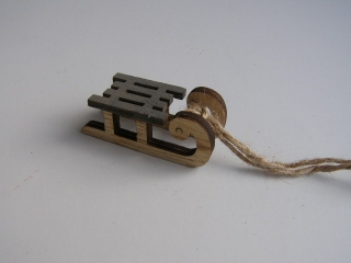 sáňky mini - 5 cm - šedé