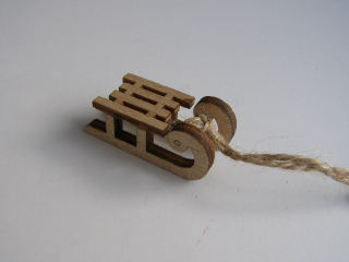 sáňky mini - 5 cm - přírodní