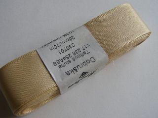 taftová stuha 25 mm - béžová 701 - balení 10 m