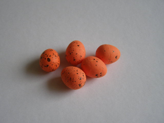 vajíčko mini kropenaté - polystyrén 2 cm - oranžové 5 ks