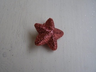 hvězda střední glitr - korálová