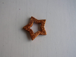 hvězda glitr výřez - oranžová