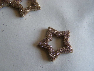 hvězda glitr výřez - šampaň