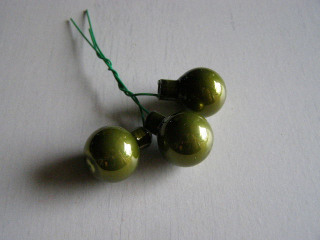 koulička skleněná mini 20 mm - 3 ks - zelená tmavá lesklá