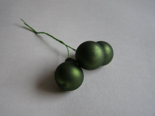 koulička skleněná mini 20 mm - 3 ks - zelená tmavá matná