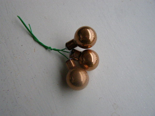 koulička skleněná mini 20 mm - 3 ks - hnědá světlá lesklá