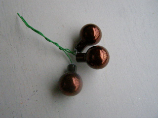 koulička skleněná mini 20 mm - 3 ks - hnědá tmavá lesklá