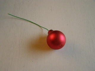 koulička skleněná malá 25 mm - 1 ks - červená matná