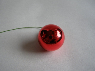 koulička skleněná střední 30 mm - 1 ks - červená lesklá