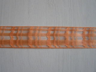 monofilová stuha - 25 mm - kostka lososová