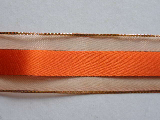 saténová s monofilem - 40 mm - oranžovozlatá