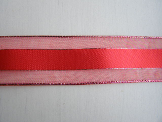 saténová s monofilem - 40 mm - červenozlatá