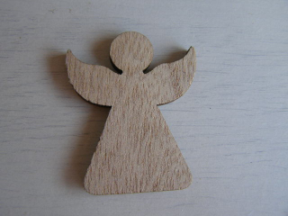 dřevo přírodní - anděl 5x4 cm