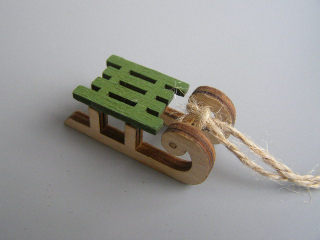 sáňky mini - 5 cm - zelené