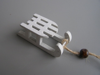 sáňky malé oblé - 6 cm - bílé