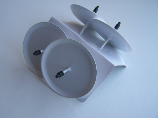 bodec plochý větší - 6 cm - bílý 4 ks