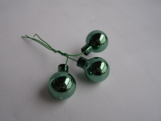 koulička skleněná mini 20 mm - 3 ks - mátová tmavá lesklá