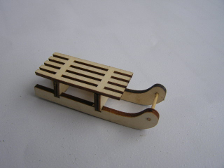 sáňky malé - 8 cm - přírodní